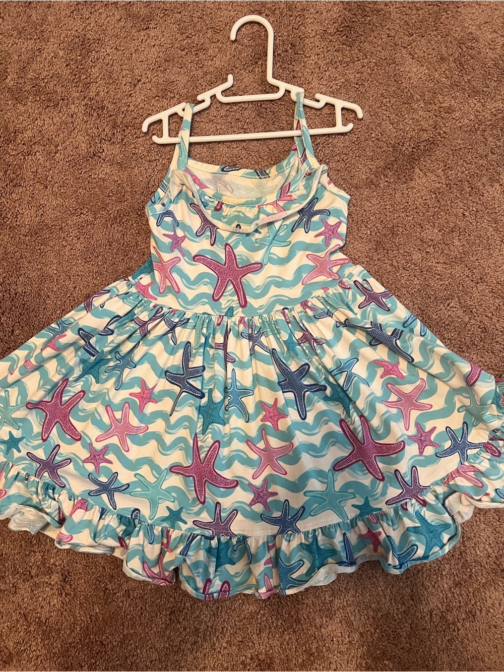 Kelly's Kids Starfish Print Sundress - Blue, Pink, Teal